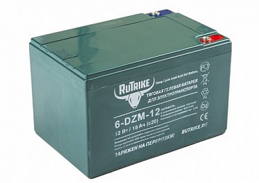 Гелевый тяговый аккумулятор RuTrike 6-DZM-12 (6-DZF-12) (12V 12 Ач Ёмкость (С20)) АКБ Gel 